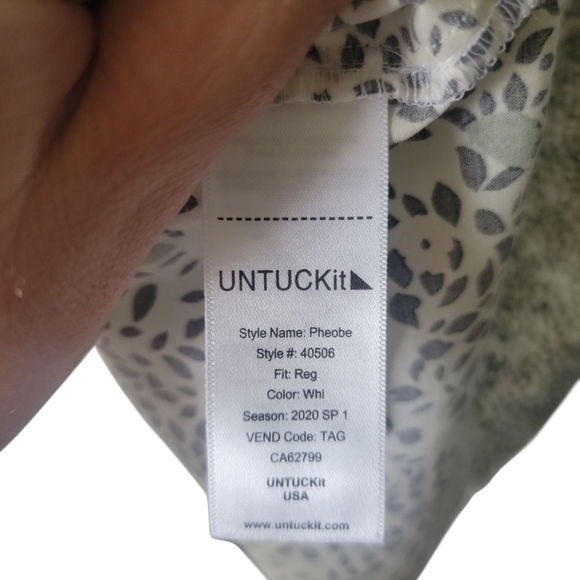UNTUCKIT For Her/Phoebe Floral Print/ Wms Long Sleeve/Button Shirt Medi Dress/14 - Picture 8 of 10